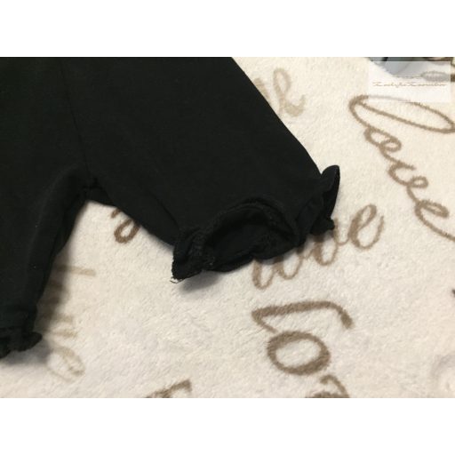 River Island mini 18-24 hó 86-92 cm fekete, szárán fodros pamut lány rövid legging - újszerű,hibátlan