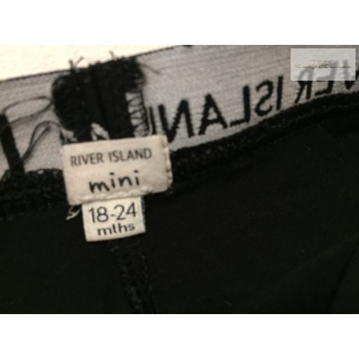 River Island mini 18-24 hó 86-92 cm fekete, szárán fodros pamut lány rövid legging - újszerű,hibátlan