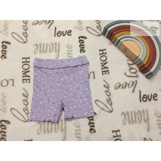   Zara 18 hó 86 cm lila, apró virágmintás - fodros pamut lány rövid legging - újszerű,hibátlan