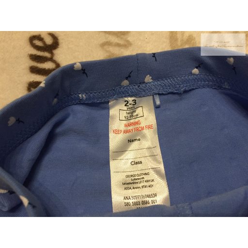 George 2 - 3 év   92 - 98  cm kék, fehér apró virágmintás pamut lány  legging - új, szettet bontottam