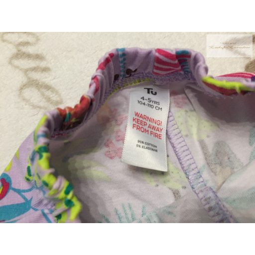 TU 4-5 év 104-110 cm lila, színes mintás pamut lány rövid legging újszerű,hibátlan