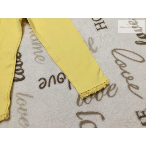 Fred§Flo 12 - 18  hó 86 cm  sárga, szárán pici madeirás pamut lány legging- újszerű,hibátlan