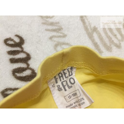 Fred§Flo 12 - 18  hó 86 cm  sárga, szárán pici madeirás pamut lány legging- újszerű,hibátlan