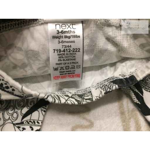 Next 3-6 hó  68 cm  zöld - fekete, tigris -dzsungel mintás pamut  legging -újszerű, hibátlan