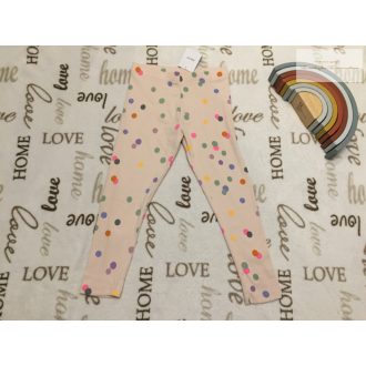   Next 4 -5 év 110 cm rózsaszín, színes pöttyös bordázott pamut lány  legging - új, címkés