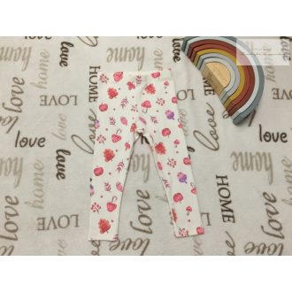   Pure baby 12-18 hó 80-86 cm gomba-makk - levél mintás bordázott pamut lány legging - újszerű,hibátlan