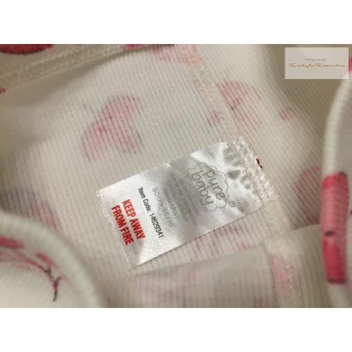Pure baby 12-18 hó 80-86 cm gomba-makk - levél mintás bordázott pamut lány legging - újszerű,hibátlan