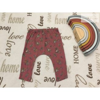   Next 3-6 hó  68 cm tégla színű,   apró színes virágmintás vékony pamut  lány legging-újszerű, hibátlan