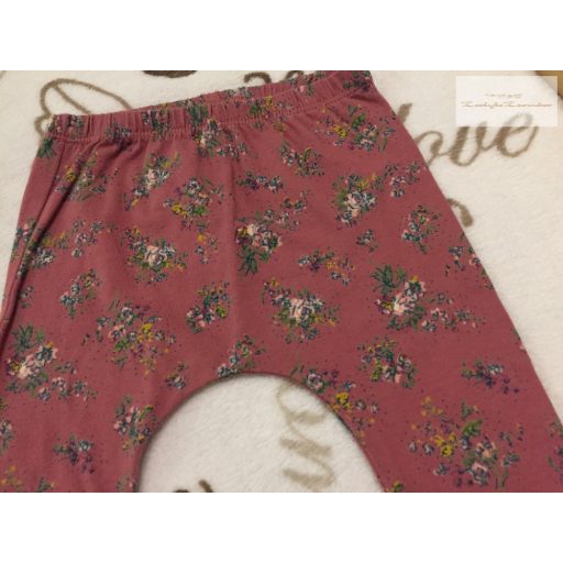 Next 3-6 hó  68 cm tégla színű,   apró színes virágmintás vékony pamut  lány legging-újszerű, hibátlan