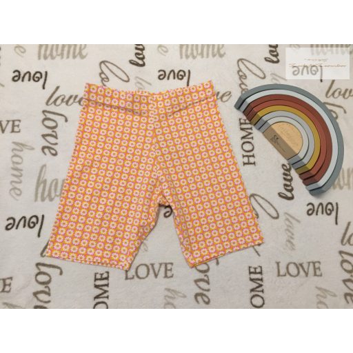 Primark 10-11 év 140-146 cm narancssárgás-virágmintás lány rövid legging - újszerű,hibátlan