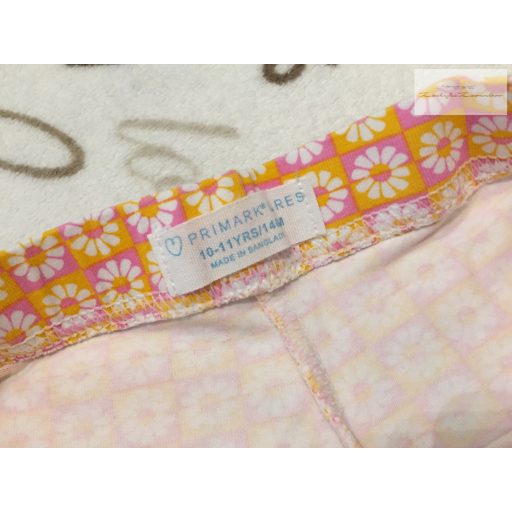 Primark 10-11 év 140-146 cm narancssárgás-virágmintás lány rövid legging - újszerű,hibátlan