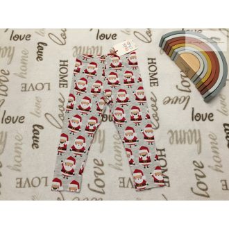   Mini Club 18 -24 hó 86-92 cm szürke, Mikulás mintás pamut legging-új, címkés