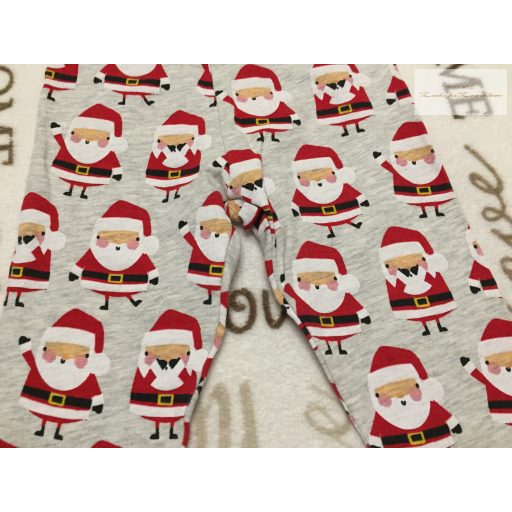 Mini Club 18 -24 hó 86-92 cm szürke, Mikulás mintás pamut legging-új, címkés