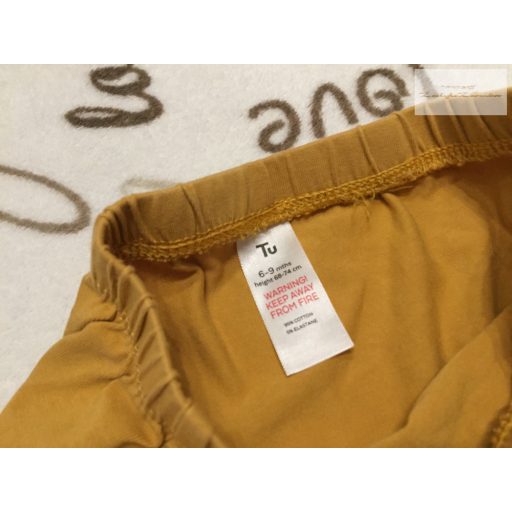TU 6 - 9 hó 68-74 cm sárga,  vékony pamut legging -új, szettet bontottam 