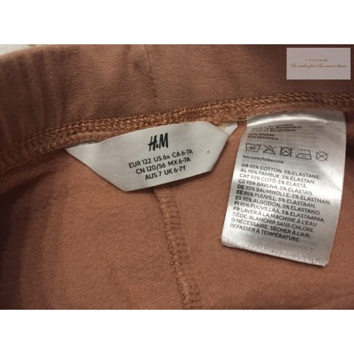 H§M 6-7 év 122 cm barna pamut  lány legging  - újszerű,hibátlan