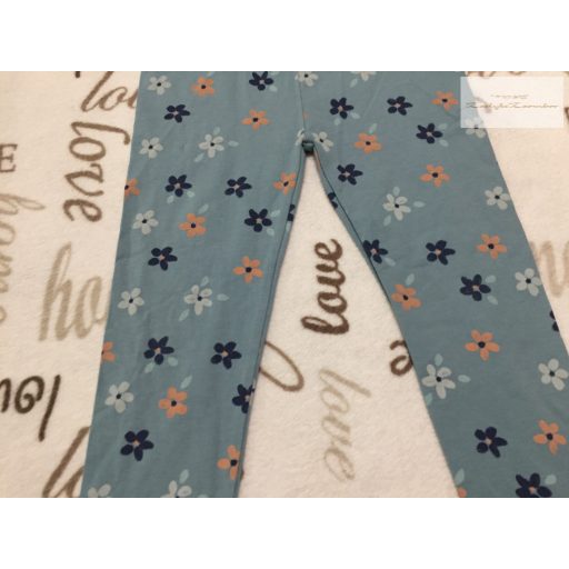TU 5-6 év 110-116 cm színes virágmintás pamut lány legging -új, szettet bontottam
