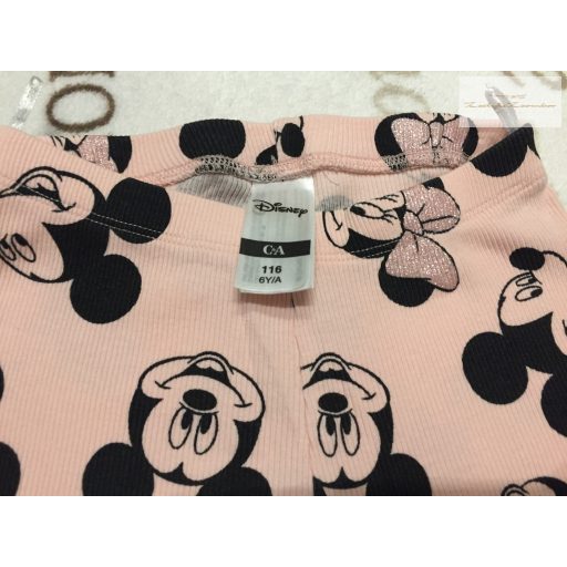 Disney at C§A 6 év 116 cm Minnie mintás bordázott pamut lány legging - új, szettet bontottam