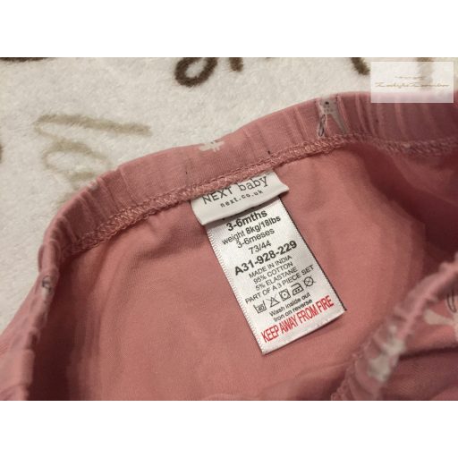 Next 3-6 hó  68 cm rózsaszín, nyuszi- koala-zsiráf mintás vékony pamut lány legging újszerű, hibátlan