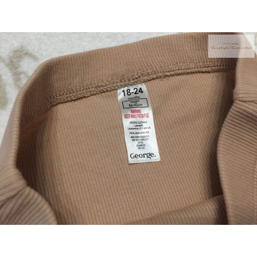George 18  - 24 hó  86 - 92 cm  világosbarna pamut lány legging- új, szettet bontottam