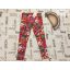 Next 7 év 122 cm piros, télapó - -karácsonyi mintás pamut lány legging - új,címkés