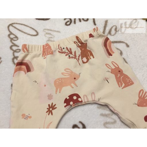 Next up to 3 month 6 kg bézs, színes nyuszi mintás pamut lány legging újszerű,hibátlan