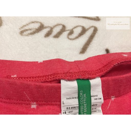 Benetton 8-9 év 128-134 cm rózsaszín, fehér varázspálca mintás pamut lány legging- újszerű,hibátlan