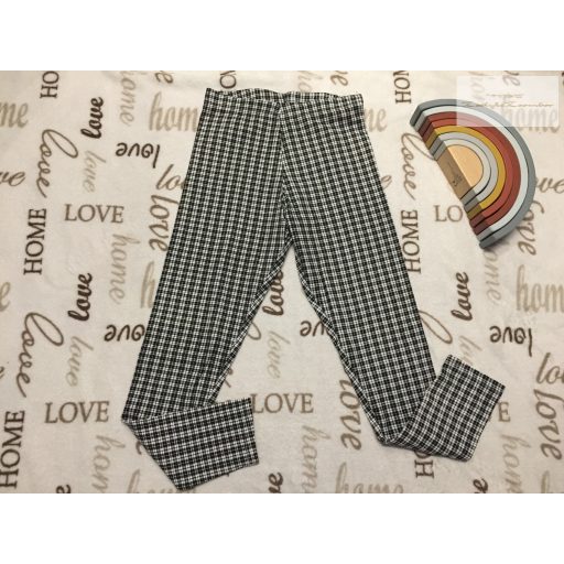 Primark 9-10 év 140 cm fekete - fehér kockás pamut lány  legging - újszerű,hibátlan