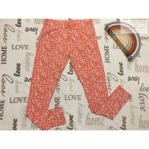Next 12 év 152 cm piros, fehér virágmintás pamut lány legging - új,, csak lecímkézve, átnőtte