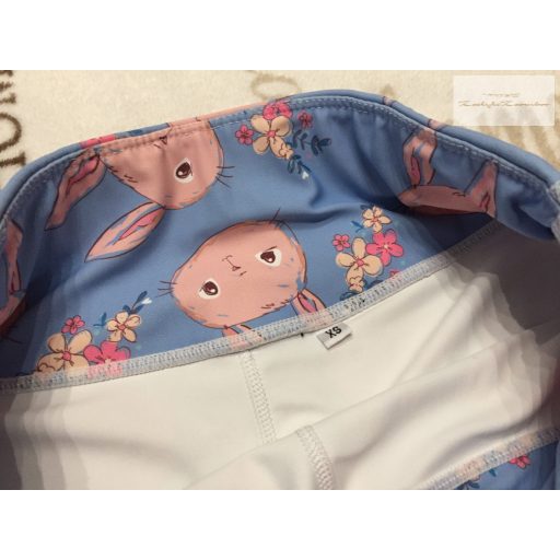 XS méretű világoskék, nyuszi mintás lány sport legging - kb 12-13 év- újszerű,hibátlan