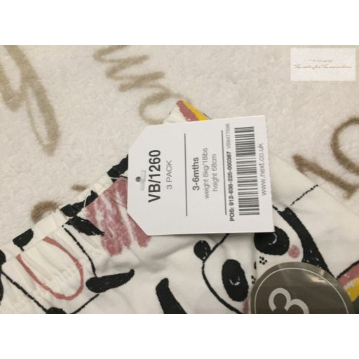Next 3-6 hó  68 cm panda mintás vékony pamut  legging  -új, címkés