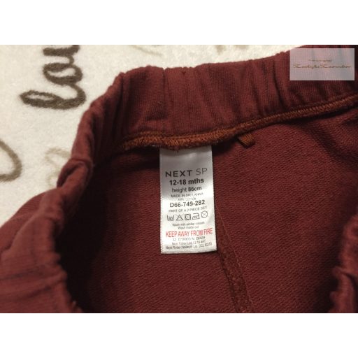 Next 12 - 18 hó 86 cm barna, kockás puha pamut fiú legging-újszerű,hibátlan