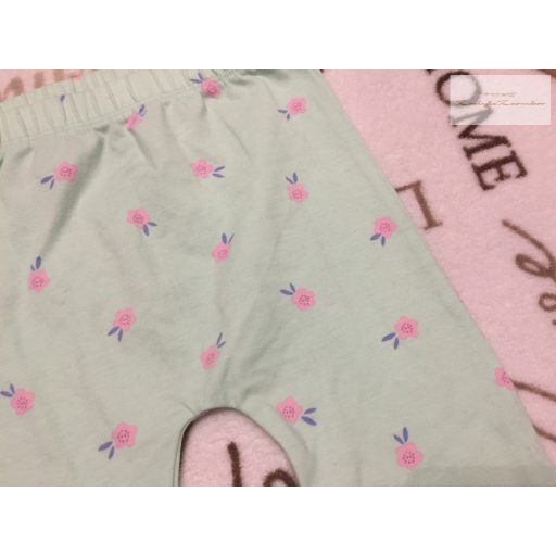 George 18  - 24 hó  86 - 92 cm halvány zöld, rózsaszín virágmintás pamut lány legging-újszerű,hibátlan