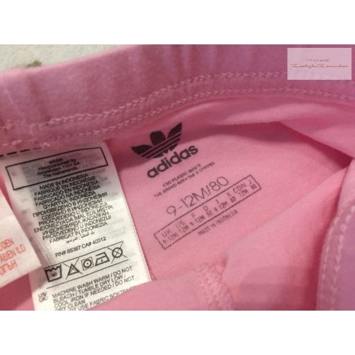 Adidas 9-12 hó 80 cm rózsaszín pamut lány rövid legging - újszerű,hibátlan