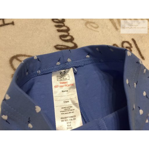 George 2-3 év 92-98  cm világoskék, fehér virágmintás  pamut lány legging új, szettet bontottam