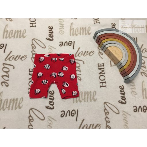 C§A up to 3 month 62 cm piros, Minnie mintás pamut lány rövid legging - újszerű,hibátlan