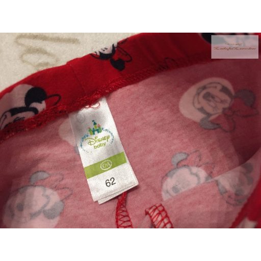 C§A up to 3 month 62 cm piros, Minnie mintás pamut lány rövid legging - újszerű,hibátlan