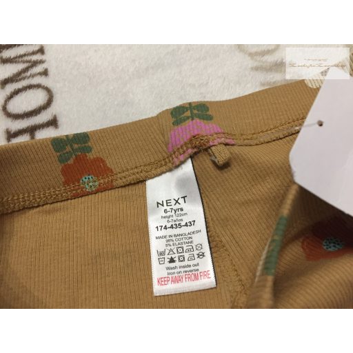 Next 6-7  év 122 cm színes virágmintás pamut lány legging- új, címkés