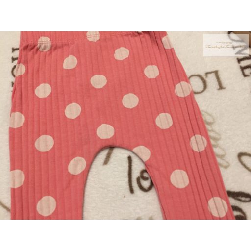 George 6-9 hó 68-74 cm rózsaszín, fehér pöttyös pamut lány legging -  újszerű, hibátlan