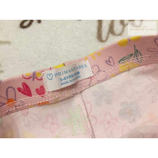 Primark 3-4 év 98-104 cm rózsaszín, virág és pillangó mintás vékony pamut lány rövid legging/ biciklis nadrág -új, szettet bontottam 