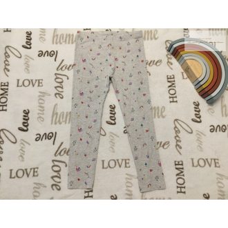   Mothercare 5-6 év 110-116 cm szürke, apró nyuszi - gomba  mintás vékonyabb pamut lány legging- újszerű,hibátlan