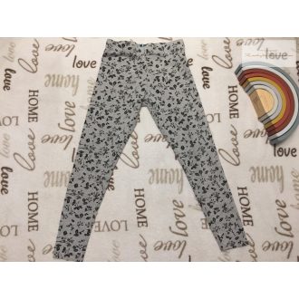   Primark 8-9 év 128-134 cm szürke, fekete virágmintás pamut lány legging- újszerű,hibátlan