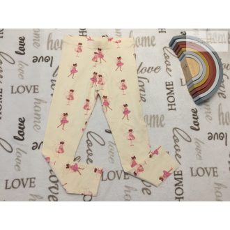   George 7-8 év 122-128 cm bézs, rózsaszín ballerina mintás pamut  lány legging  -  új, szettet bontottam