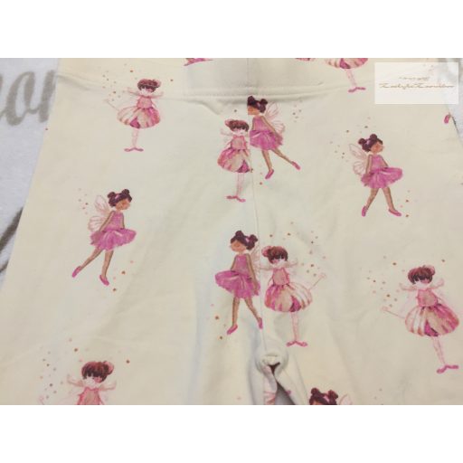 George 7-8 év 122-128 cm bézs, rózsaszín ballerina mintás pamut  lány legging  -  új, szettet bontottam
