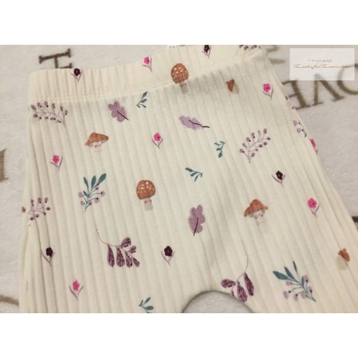 George 3-6 hó 62-68 cm színes gomba-falevél -virágmintás pamut lány legging-újszerű,hibátlan