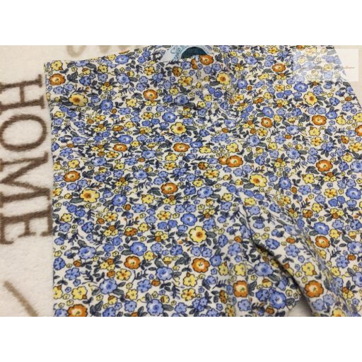 Primark 6-9 hó 74 cm kék - sárga virágmintás vékony pamut lány  legging - újszerű,hibátlan