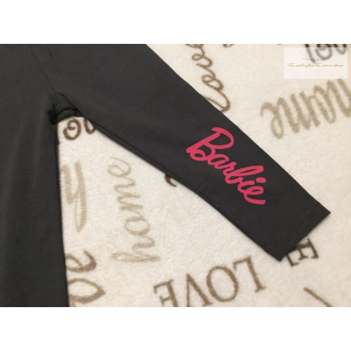 Primark 12-18 hó 80-86 cm szürke, szárán Barbie feliratos pamut lány legging - újszerű,hibátlan
