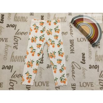  F§F 18 - 24 hó 92 cm narancs mintás pamut  lány legging - újszerű,hibátlan
