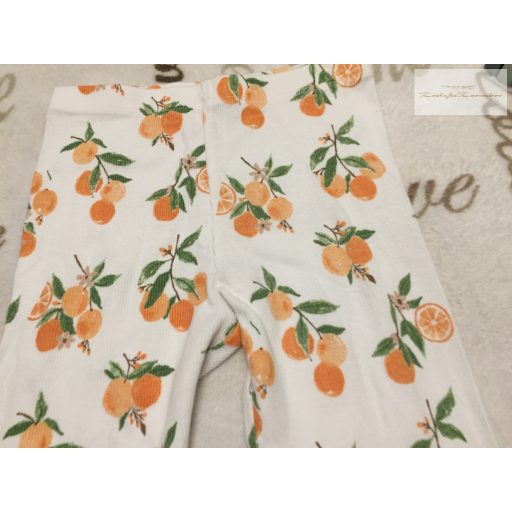 F§F 18 - 24 hó 92 cm narancs mintás pamut  lány legging - újszerű,hibátlan