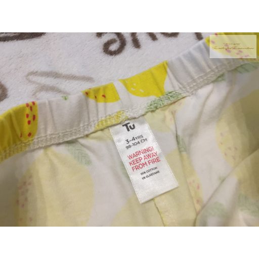 TU 3-4 év 98-104 cm citrom mintás  pamut lány rövid legging/ biciklis nadrág- újszerű,hibátlan