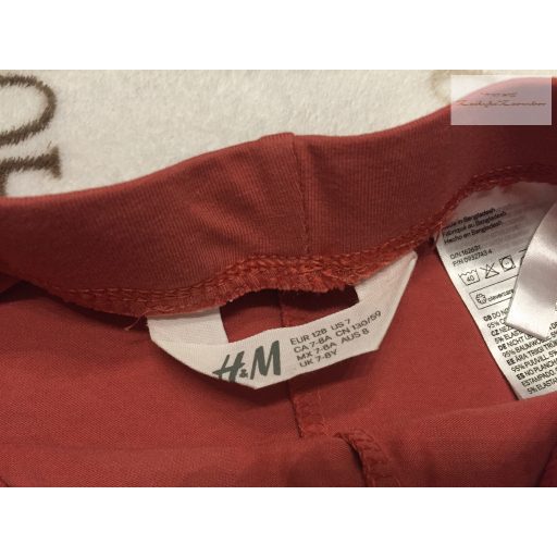 H§M 7-8 év 128 cm barna, térdén nyuszi mintás  pamut lány legging- új, csak lecímkézve